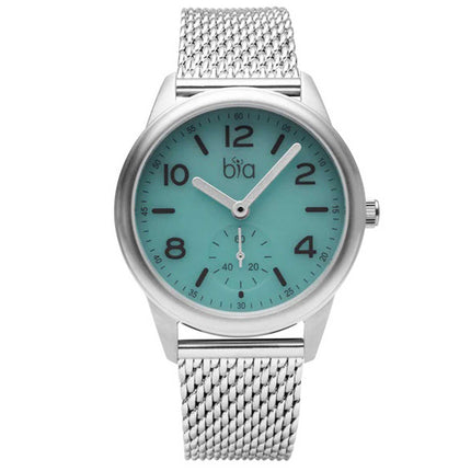 BIA Women's Quartz Watch - Suffragette Blue Dial Silver Steel Mesh Bracelet | B1009 ,