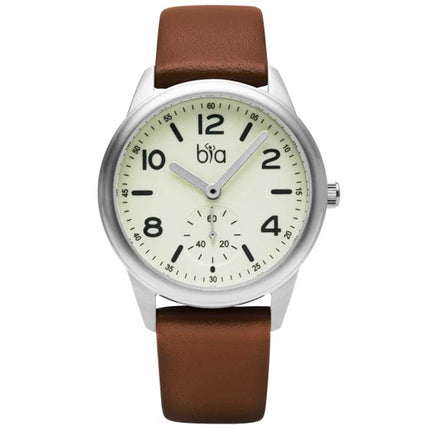 BIA Women's Quartz Watch - Suffragette White Dial Brown Soft Leather Strap | B1011 ,