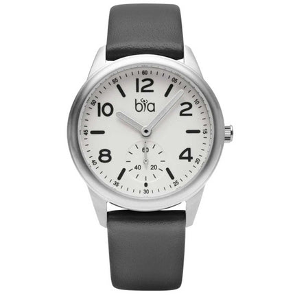 BIA Women's Quartz Watch - Suffragette White Dial Dark Grey Leather Strap | B1009 ,