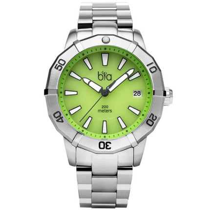 Bia Women's Watch - Rosie Rotating Bezel Green Dial Silver Steel Bracelet | B2007 ,