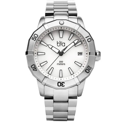 Bia Women's Watch - Rosie Rotating Bezel White Dial Stainless Steel Bracelet | B2011 ,