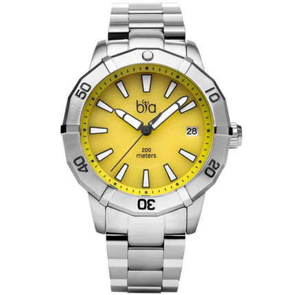 Bia Women's Watch - Rosie Rotating Bezel Yellow Dial Silver Steel Bracelet | B2013 ,