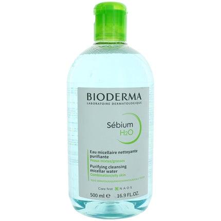 Bioderma Women's Micellar Water - Sebium H2O Purifying Cleansing Gentle, 16.9 oz ,