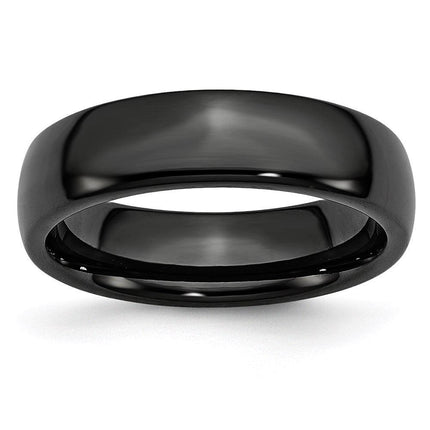 Black Ceramic 6mm Polished Band ,