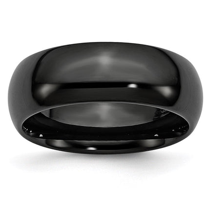 Black Ceramic 8mm Polished Band ,