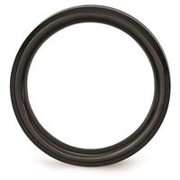 Black Ceramic Beveled Edge 6mm Brushed and Polished Band ,