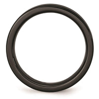 Black Ceramic Flat 6mm Brushed Band ,