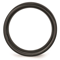 Black Ceramic Flat 8mm Brushed Band ,