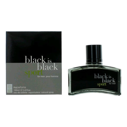 Black is Black Sport by NuParfums, 3.4 oz Eau De Toilette Spray for Men ,