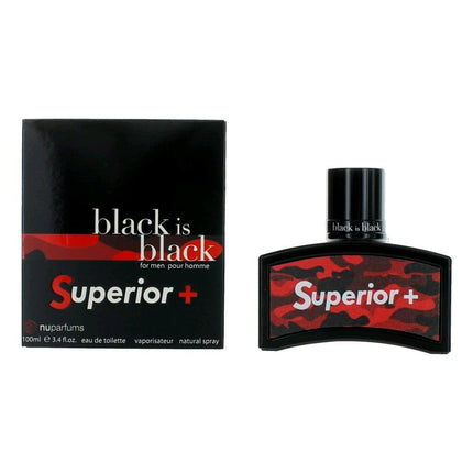 Black is Black Superior by Nu Parfumes, 3.4 oz Eau de Toilette Spray for Men ,