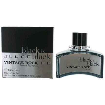 Black is Black Vintage Rock by NuParfumes, 3.3 oz Eau de Toilette Spray for Men ,