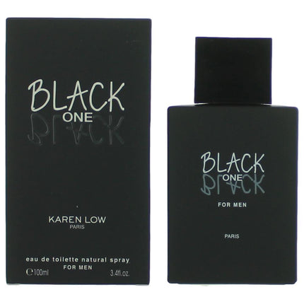 Black One Black by Karen Low, 3.4 oz Eau De Toilette Spray for Men ,