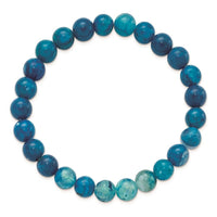Blue Fire Agate Beaded Stretch Bracelet ,