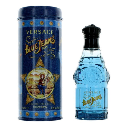 Blue Jeans by Versace, 2.5 oz Eau De Toilette Spray for Men ,