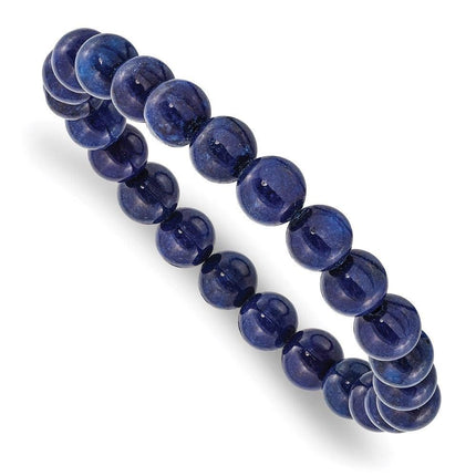 Blue Nephrite Stretch Bracelet ,