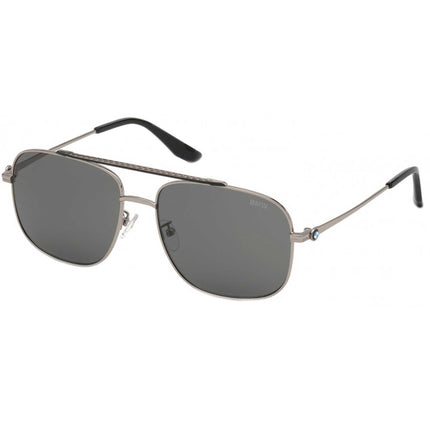 BMW Men's Sunglasses - Shiny Light Ruthenium Frame Smoke Polarized Lens | BW0005 14D ,