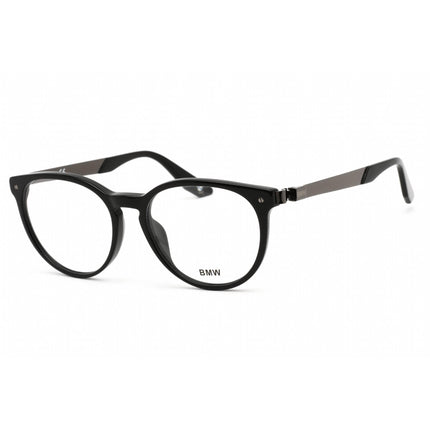 Bmw Unisex Eyeglasses - Clear Lens Full Rim Shiny Black Round Frame | BW5003-H 001 ,