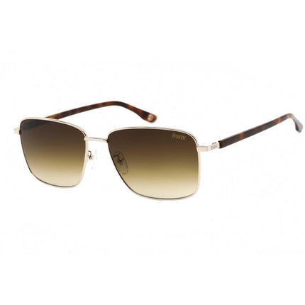 BMW Unisex Sunglasses - Gold Rectangular Full Rim Frame Brown Lens | BW0025-D 32P ,