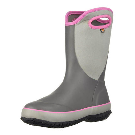 Bogs Kid's Rain Boots - Slushie gray Multi Solid Insulated | 72292-062 ,