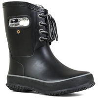 Bogs Kids' Insulated Rain Boots - Amanda Plush, Black, Size 1 | 72454-001-010 ,