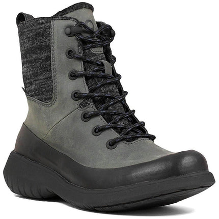 Bogs Women's Boots - Freedom Lace Waterproof Leather, Gray - Size 10 | 72412-020-100 ,