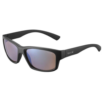 Bolle Unisex Sunglasses - Black Matt Rectangular Frame | BOLLE HERON BLACK MATT - TNS ,