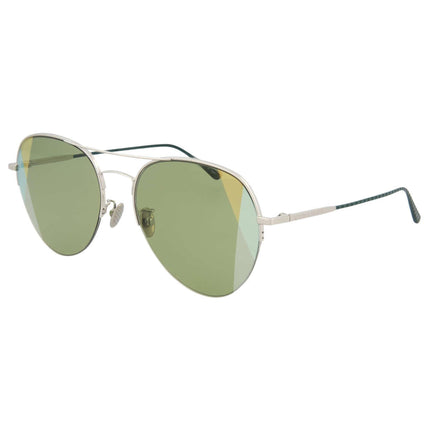 Bottega Veneta Unisex Sunglasses - Silver Metal Aviator Frame | BV0247S-30006485008 ,
