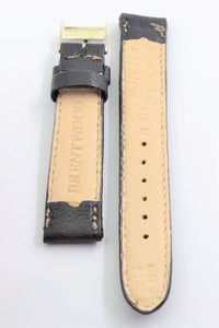 Brentwood Unisex 16mm Black Genuine Ostrich Leather Band ,