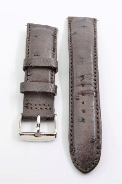 Brentwood Unisex 24mm Brown Genuine Ostrich Leather Band ,