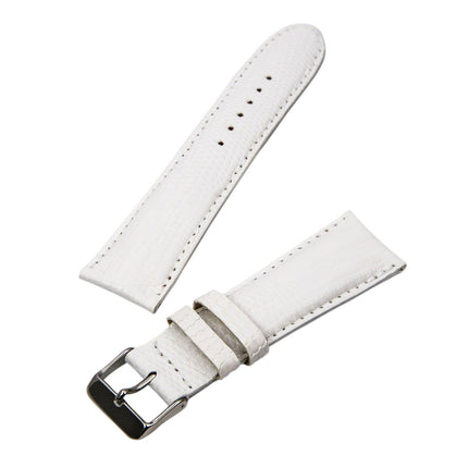 Brentwood White 24 mm Wide Genuine Lizard Leather Band ,