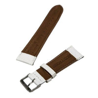 Brentwood White 24 mm Wide Genuine Lizard Leather Band ,