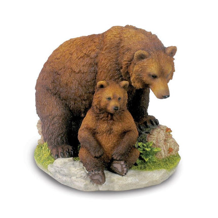 Brown Bear And Cub Sculpture ,