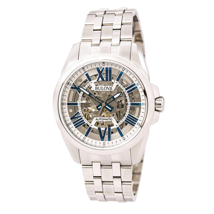 Bulova 96A187 Men's Automatic Silver Skeleton Dial Stainless Steel Bracelet Watch ,