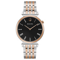 Bulova Men's Quartz Watch - Classic Regatta Black Dial Bracelet | 96A234 ,