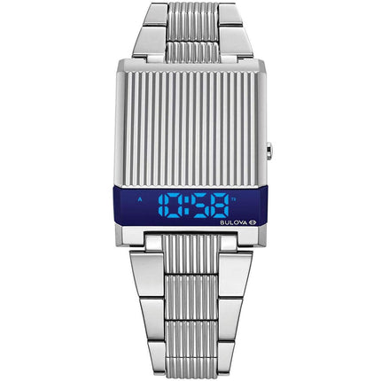 Bulova Men's Quartz Watch - Computron Digital LED Dial Steel Bracelet | 96C139 ,