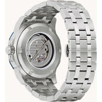 Bulova Men's Watch - Marine Star Open Heart Silver and Blue Dial Bracelet | 98A302 ,