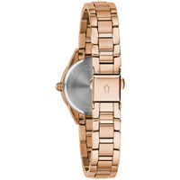 Bulova Women's Diamond Watch - Sutton Rose Gold Tone Dial Bracelet | 97P151 ,