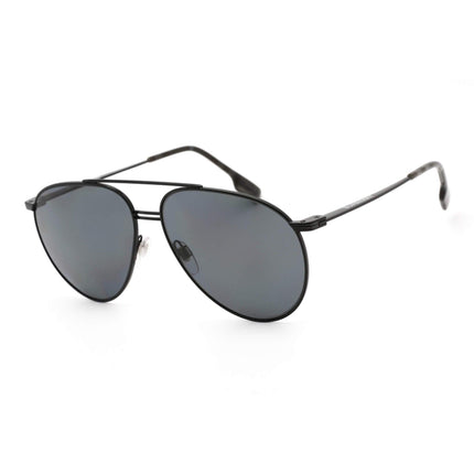Burberry Men's Sunglasses - Black Full Rim Aviator Frame Grey Lens | BE3108 100181 ,