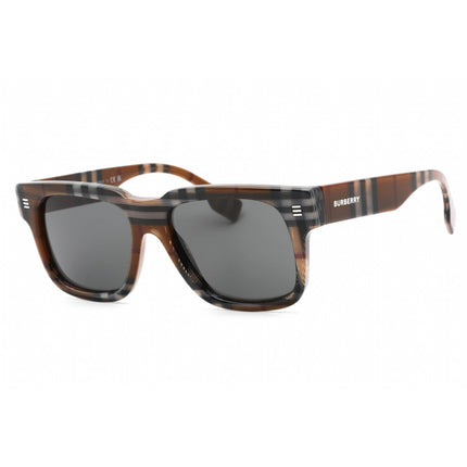 Burberry Unisex Sunglasses - Dark Grey Lens Check Brown Rectangular | 0BE4394 396687 ,