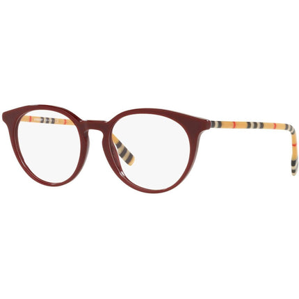 Burberry Women's Eyeglasses - Full Rim Burgundy Acetate Round Frame | 0BE2318 3916 ,
