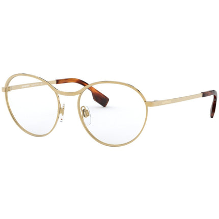 Burberry Women's Eyeglasses - Gold Metal Round Frame Demo Lens | BURBERRY 0BE1337 1017 ,
