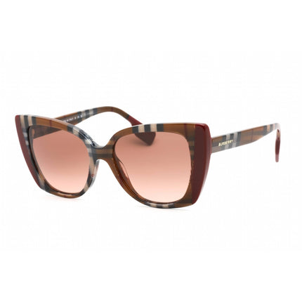 Burberry Women's Sunglasses - Check Brown/Bordeaux Acetate Cat Eye | 0BE4393 405413 ,