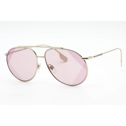 Burberry Women's Sunglasses - Light Gold Aviator Frame Pink Lens | 0BE3138 110984 ,