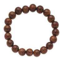 Burma Padauk Wood Beaded Stretch Bracelet ,