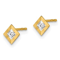 Madi K Kid's 14k CZ Square Post Earrings ,