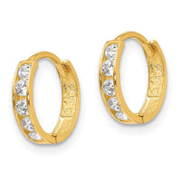Madi K Kid's 14k  CZ Hinged Hoop Earrings ,
