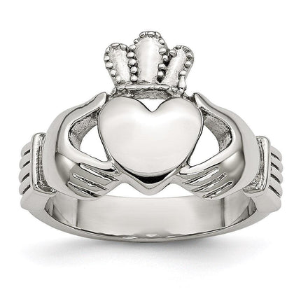 Stainless Steel Polished Claddagh Ring ,