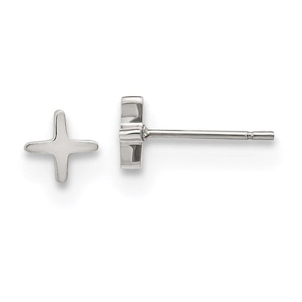 Stainless Steel Polished X Post Earrings ,