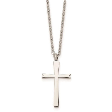 Stainless Steel Polished Cross Necklace ,
