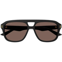 Gucci Men's Sunglasses - Black Acetate Pilot Full Rim Frame Brown Lens | GG1263S 002 ,